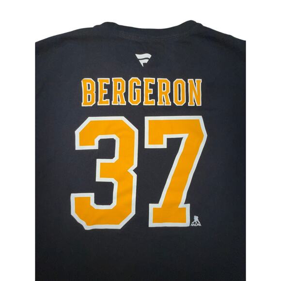 NHL Men's Boston Bruins Patrice Bergeron #37 Black Player T-Shirt Sz XL - Picture 3 of 5
